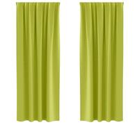 Vidaxl Rideaux Avec Des Rideaux 2 Pcs Pomme Verte Polyester