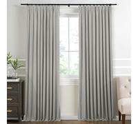 Rideaux occultants plissés à isolation thermique en faux lin doux au toucher pour chambre à coucher, 1 panneau de 132,1 cm de large pour une meilleure intimité et une meilleure isolation thermique