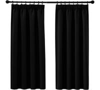 Rideaux occultants PONY DANCE à plis froncés, 66 x 54 pouces, lot de 2 panneaux, Noir