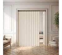 Rideaux Occultants Porte 151 x 150 cm Anti Froid et Chaleur Magnétique Impermeable à Oeillets Décoratif Rideau Accordéon Placard pour Salon, Balcon, Chambre Moderne, Beige