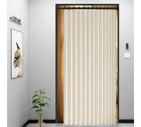 Rideaux Occultants Porte 220 x 180 cm Anti Froid et Chaleur, Séparateur de Pièce Pliable, Design Accordéon Rideau Occultant Pliants pour Salon, Balcon, Chambre Moderne, Beige