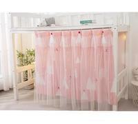 Rideaux Occultants pour Lits Superposés en Résidence étudiante - Ciel De Lit pour Préserver Lintimité, Tente en Gaze Anti-poussière Pink 1.35M x 2M (1 Piece Included)