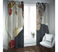 Rideaux occultants rétro 2 Panneaux Rideaux de fenêtre au Design Unique pour Chambre à Coucher Salon L’Autoportrait avec Physalis par Egon Schiele 2xW132xL245cm