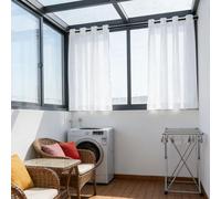 Rideaux Occultants, Rideau en Tulle 180 x 240 cm Demi Transparent, Polyester, Plusieurs Tailles Rideau de Gaze, Rideaux Intérieurs pour Décoration de Mariage, Cérémonie, Blanc