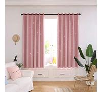 Rideaux Occultants, Rideaux pour Chambre à Coucher, Double Couche, Panneaux de Draperies Ajourés, étoile, Voile de Fenêtre en Tulle, Rideaux à Points pour Chambre à