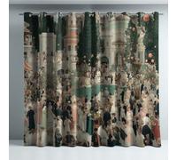 Rideaux occultants sans formaldéhyde Tissu en Polyester Durable 2 pièces Décoration de Chambre d'ado Noir Orange Fête des Flambeaux Esthétique réaliste,85x200cm (33x79 in)