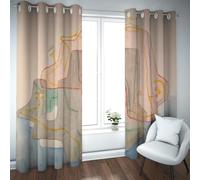 Rideaux occultants Style Paul Klee pour Le Salon, assombrissement, géométrie Abstraite, Rideaux à œillets pour Chambre, Ferme, Isolation Thermique 2 Panneaux (W200xL210cm chacun)