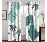 Rideaux Occultants Thermique 140X160cm Dinosaure Animal de Dessin Animé Rideaux Chambre Ado Rideauxsalon Design Moderne Rideau Oeillets Thermique Occultant Rideaux Chambre Enfant Rideau