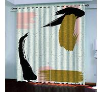 Rideaux Occultants Thermique 3D Idées Golden Black Motif Rideau Salon À Oeillets Chambre Enfant Garçon Lot De 2 Rideau 200x160Cm Décoration De Fenêtre Draperies Intérieurs