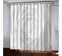 Rideaux Occultants Thermique L 220 X H 210 cm Espace Géométrique Blanc Design Rideaux Chambre Ado Rideaux Salon Moderne Rideau Oeillets Thermique Occultant Rideaux Chambre Enfant Rideaux