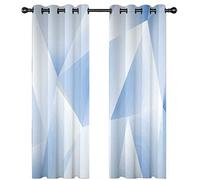 Rideaux Occultants Thermique Phonique Géométrique Frais Bleu Et Blanc 234X230Cm Rideau Fenetre Salon Moderne À Oeillets Lot De 2 Rideau Chambre Enfant Fille Garcon Adulte Rideaux Et Draperies Intér