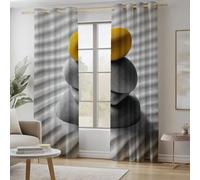 Rideaux occultants Thermiques, filtrant la lumière Rideaux à imprimé de Pierre Grise Minimaliste pour Le Salon et la Chambre à Coucher, 110L x 215H cm (2 Panneaux)