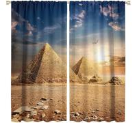 Rideaux Occultants Thermiques pour Chambre Et Salon Crâne De Paysage Désertique des Pyramides Égyptiennes Décoration Intérieur Chambre Enfant Garçon Fille Enfant Decoration Salon 2 Pièces 1-533768906