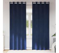 Rideaux occultants - Velours bleu marine - 2 pcs - Œillets - Intérieur - Rectangulaire