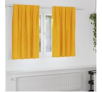 Rideaux occultants velours jaune moutarde 2 pcs 140 x 140 cm ruban fronceur polyester