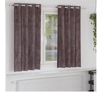 Rideaux occultants velours marron 2 pièces 175 x 140 cm œillets - polyester lavable