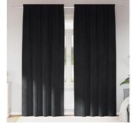 Vidaxl Rideaux Avec Des Rideaux 2 Pcs Noir 140 X 245 Cm Velours