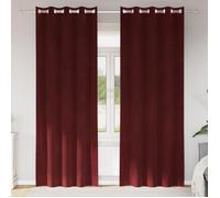 Rideaux occultants - Velours Rouge Vin - 2 pcs - Œillets - Intérieur - Chic
