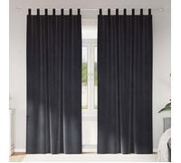 Rideaux occultants velours VIDAXL 2 pcs 140 x 245 cm Gris foncé - Patte