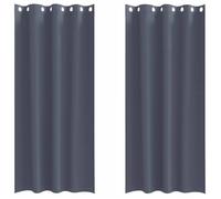 Rideaux occultants - vidaXL - Anthracite - Polyester - 260x140 cm - Lot de 2 - Faciles à manipuler - Bloque la lumière