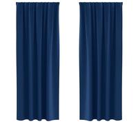 Rideaux occultants - vidaXL - Bleu foncé - Polyester - 245x140 cm - 2 pièces - Obscurcissement total