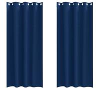 Rideaux occultants - vidaXL - Bleu foncé - Polyester - 260x140 cm - 2 pièces - Obscurcissement total