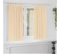 Rideaux occultants Vidaxl crème 2 pcs 175 x 140 cm à œillets - polyester lavable