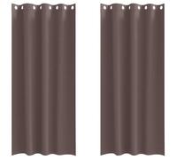 Rideaux occultants - vidaXL - Marron foncé - Polyester - 245x140 cm - Lot de 2 - Facile à manipuler - Bloque la lumière
