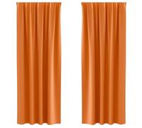 Rideaux occultants - vidaXL - Polyester - 245x140 cm - Orange vif - Lot de 2 - Bloque la lumière - Facile à manipuler