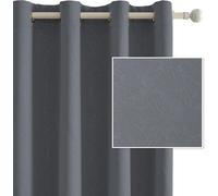 Rideaux occultants YSTYLE pour chambre et salon - Ensemble de 2 panneaux de rideaux isolants thermiques, 140x300 CM, LUAN, gris foncé