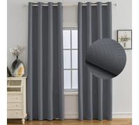 Rideaux occultants YSTYLE pour chambre et salon - Ensemble de 2 panneaux de rideaux isolants thermiques assombrissants, 140x260 CM, 5XH, Gris foncé