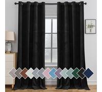 Rideaux occultants YSTYLE pour chambre et salon - Ensemble de 2 panneaux de rideaux isolants thermiques, 140x225 CM, SEHLR, Noir