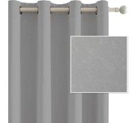 Rideaux occultants YSTYLE pour chambre et salon - Ensemble de 2 panneaux de rideaux isolants thermiques, 140x300 CM, LUAN, Gris clair