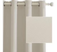 Rideaux occultants YSTYLE pour chambre et salon - Ensemble de 2 panneaux de rideaux isolants thermiques, 140x300 CM, 5XH, beige
