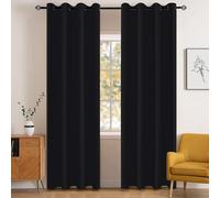 Rideaux occultants YSTYLE pour chambre et salon - Ensemble de 2 panneaux de rideaux thermoisolants et opaques, 140x260 CM, ZGB, Noir