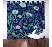 Rideaux Opaque Fleurs Sauvages Printemps Pastoral Rideau à Oeillet Marguerite Camomille Lavande Rideau Occultant Thermiques 135x240 cm 2 Panneaux Anti Froid et Chaleur pour Chambre Salon