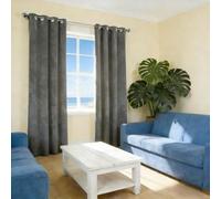 Rideaux Opaques 240 x 240 cm Bloquer Lumiere, Thermique Isolant Anti Froid Doux Rideau Occultant avec Œillets Design Moderne à Oeillets pour Dressing Salon, Gris