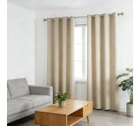 Rideaux Opaques 240 x 240 cm Doux Opaques Anti Chaleur Isolation Chaleur UV Bruit Rideaux Opaque Doux et Esthétiques Design Moderne à Oeillets pour Salon et Chambre, Beige