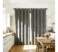 Rideaux Opaques 70 x 140 cm Doux Opaques Anti Chaleur Isolation Chaleur UV Bruit Rideaux Thermiques Occultants Design Moderne à Oeillets pour Salon et Chambre, Gris
