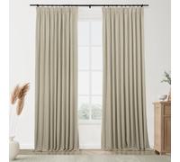 Rideaux plissés à isolation thermique 100 % occultants pour chambre à coucher et salon - 1 panneau occultant - 132,1 x 182,9 cm (l x L) - Couleur naturelle