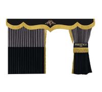 Rideaux plissés PRESTIGE LINE TIR/Truck pour vitres + Volant, (Mercedes, Man, DAF, Scania, IVECO, Volvo, Renault, Ford) Couleur - Noir