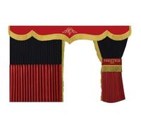 Rideaux plissés Prestige Line TIR/Truck pour vitres + Volant, (Mercedes, Man, DAF, Scania, IVECO, Volvo, Renault, Ford) Couleur - Rouge