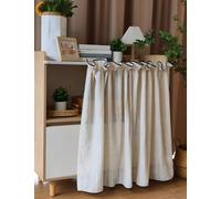 Rideaux plissés rétro en Coton et Lin pour étagères sous évier de Cuisine ; Rideaux Courts et Transparents pour Placard Ouvert sans Porte ; Anti-poussière et préservant l'intim