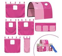 23010& Rideaux pour Lit combiné mezzanine - KALISSE - avec tunnel rose polyester - L100x l75 cm