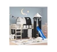 Rideaux pour Lit Mezzanine avec Tunnel et Tour Tente Enfant Chambre Bleu vidaXL