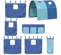 vidaXL Rideaux pour lit mezzanine – Tunnel inclus, 100 % polyester, 3 poches de rangement