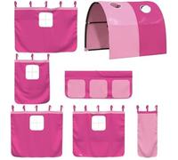 Rideaux pour Lit Mezzanine - VIDAXL - Tunnel Inclus - Poches de Rangement - Polyester Rose