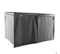 Hespéride - Kit 6 Rideaux Ardoise pour Pergola Avila 4x3 m - Polyester Déperlant, Opaque, Vendu sans Structure - pour Fermer Tonnelle, Jardin