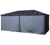 Hespéride - Rideaux pour pergola BELIZE - 3,6 x 6 m - Gris ardoise