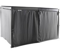 Rideaux pour pergola bioclimatique AVILA Ardoise 4 x 3 m - Polyester Hespéride